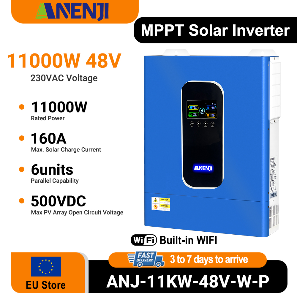 ANENJI 11KW 48V Hybrid Solar I - Hybrid Solar Inverter 5.5Kw Mppt 48V ulasan dan harga